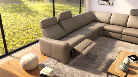 Sedežna garnitura Rocco Lux z vgrajenim počivalnikom